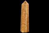 Polished, Orange Calcite Obelisk - Madagascar #108474-1